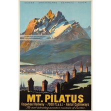 Jeronkarji Mt.pilatus,isviçre,kayak Poster Tablo Ahşap Poster Dekoratif