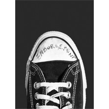 Jeronkarji Kurt Cobain Endorsement Converse Sneaker Tablo Ahşap Poster Dekoratif
