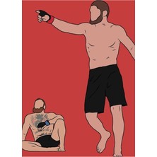 Jeronkarji Khabib Mcgregor'u Yendi Tablo Ahşap Poster Dekoratif