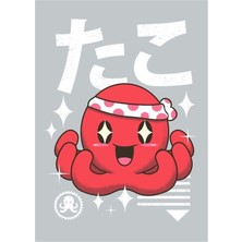 Jeronkarji Kawaii Ahtapot Tablo Ahşap Poster Dekoratif