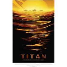 Jeronkarji Titan - Exoplanet Travel Bureau, Nasa, Gezegenler Tablo Ahşap Poster Dekoratif