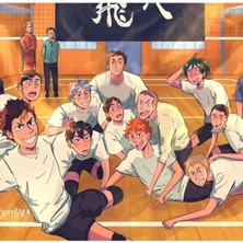 Jeronkarji Karasuno Takımı Fotoğraf Tablo Ahşap Poster Dekoratif