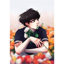 Jeronkarji Yoongi Flor 2 Tablo Ahşap Poster Dekoratif KOD4009