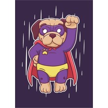 Jeronkarji Köpek Süper Kahraman Ahşap Poster Dekoratif