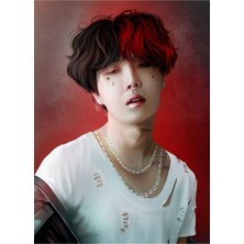 Jeronkarji Eboy Bts Jhope Dijital Resim Tablo Ahşap Poster Dekoratif KOD1319