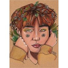 Jeronkarji Namjoon Doğa Karışık Teknik Portre Tablo Ahşap Poster Dekoratif KOD746