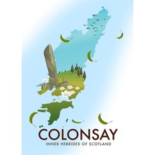 Jeronkarji Iskoçya'nın Colonsay Iç Hebridleri, Tablo Ahşap Poster Dekoratif