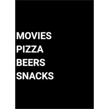 Jeronkarji Filmler Pizza Biraları ve Atıştırmalıklar Tablo Ahşap Poster Dekoratif