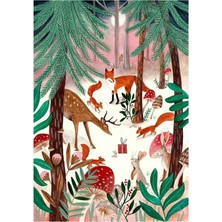 Jeronkarji Karda Kaprisli Orman Hayvanları Orman Tablo Ahşap Poster Dekoratif