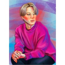 Jeronkarji Park Jimin Fanart Bts Tablo Ahşap Poster Dekoratif KOD2345