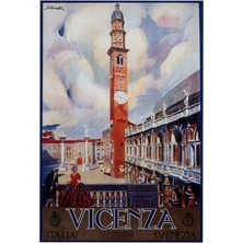 Jeronkarji Vicenza Italya Seyahat Tablo Ahşap Poster Dekoratif
