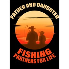 Jeronkarji Baba ve Kızına Balık Tutma Hediyesi Balık Tutma Gezisi Tablo Ahşap Poster Dekoratif