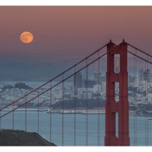 Jeronkarji Ay, San Francisco, Golden Gate Tablo Ahşap Poster Dekoratif