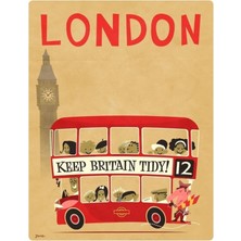 Jeronkarji Londra Otobüs Tablo Ahşap Poster Dekoratif