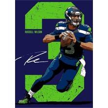 Jeronkarji Wilson Oyun Kurucu Seattle Futbol Hediyesi Tablo Ahşap Poster Dekoratif