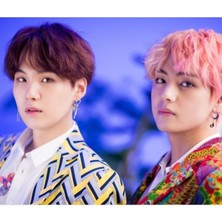 Jeronkarji Taehyung, Min Yoongi / Taegi / Bts Idol Tablo Ahşap Poster Dekoratif KOD444