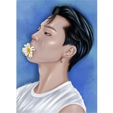 Jeronkarji Jimin Weverse_ Gözyaşları Versiyonu Tablo Ahşap Poster Dekoratif KOD694