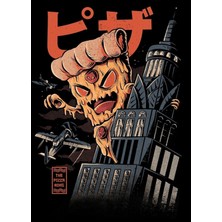 Jeronkarji Pizza Kong Tablo Ahşap Poster Dekoratif