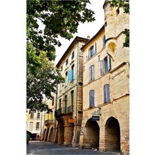 Jeronkarji Place Aux Herbes - Uzes Fransa Tablo Ahşap Poster Dekoratif