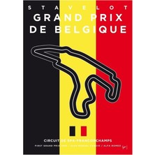 Jeronkarji My F1 Francorchamps Yarış Pisti Minimal Poster Tablo Ahşap Poster Dekoratif