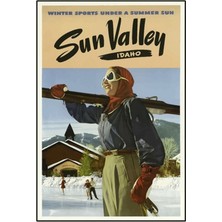 Jeronkarji Sun Valley Idaho Kayak Tasarımı Tablo Ahşap Poster Dekoratif
