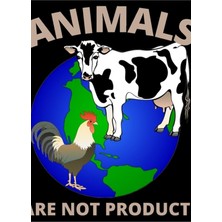 Jeronkarji Hayvanlar Ürün Değildir, Kahverengi Metin- Çevrecilik Vegan Tablo Ahşap Poster Dekoratif