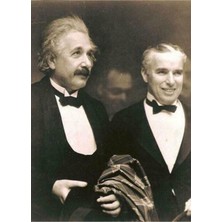 Jeronkarji Elbert Einstein N Charlie Chaplin Tablo Ahşap Poster Dekoratif