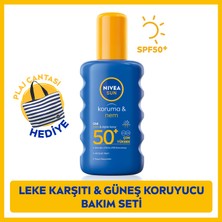 Nıvea Sun Spf 50+ Koruma & Nem Nemlendirici Güneş Kremi Sprey 200 ml + Plaj Çantası