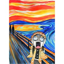 Jeronkarji Kimetsu No Yaiba Zenitsu Edvard Munch Tablo Ahşap Poster Dekoratif