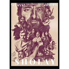 Jeronkarji Sholay Tablo Ahşap Poster Dekoratif