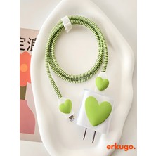 Erkugo iPhone 18-20 W Şarj Cihazı Uyumlu 5 Parça Şarj Koruma Seti Kablo Koruyucu