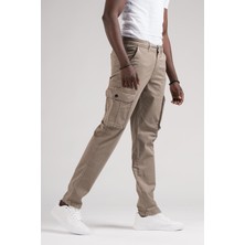 Fbı Jeans Mevsimlik Kanvas Kumaş Regular Fit Boru Paça Kargo Pantolon