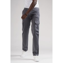 Fbı Jeans Mevsimlik Kanvas Kumaş Regular Fit Boru Paça Kargo Pantolon