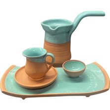 Dream Of Cappodocia Tek Kişilik Sunumluk Kahve Fincanı ve Cezve Seti (Mint)