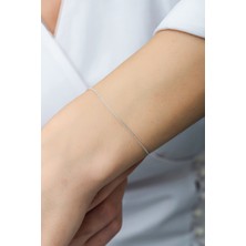 Azuris Silver 925K Gümüş 1 mm Gurmet Zincir Bileklik