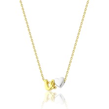 Azuris 925K Gümüş Üç Boyutlu Elyazısı Kalp V Harfi