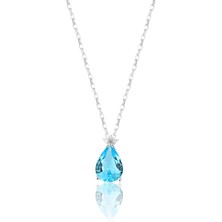 Azuris 925K Gümüş Aquamarine Gece Yıldızı Kolye