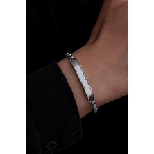 Osmanlı Gümüş Erkek Çelik Bileklik - Polo Zincirli Isim Yazılabilir Çelik Bileklik