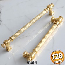 Badem10 Talas Altın Çizgi Metal Kulp 128 mm 12.8 cm Mobilya Çekmece Mutfak Dolabı Dolap Kapak Kulpları Kulbu