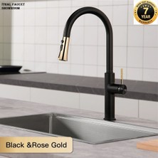 OEM Mutfak Evye Bataryası Spiralli Yeni Model Fırçalı Fiskiye Siyah Gold  Ithal 7 Yıl Garanti