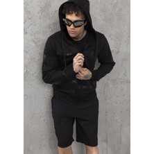 Cipo & Baxx CL564 Marka Logo Baskılı Marjinal Kapşonlu Erkek Sweatshirt