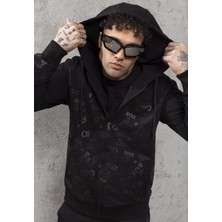 Cipo & Baxx CL564 Marka Logo Baskılı Marjinal Kapşonlu Erkek Sweatshirt