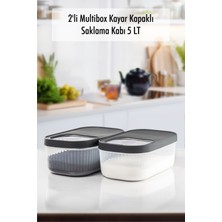 Depa 2'li 5 Lt Multibox Kayar Kapaklı Saklama Kabı & Erzak Kabı & Toz ve Tablet Deterjan Kutusu