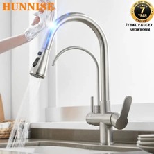 OEM Mutfak Evye Bataryası Smart Dual Flow Su Arıtma Çıkışlı Mat Nikel Dokunmatik Spiralli 7 Yıl Garanti