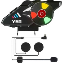 Vothoon Y60 Kask Interkom Kulaklık Bluetooth Mikrofonlu Kablosuz Kulaklık Rgb LED Işıklı 5.3