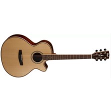 Cort As-S5 Nat Elektro Akustik Gitar, Çantalı, Masif Sitka Ladin