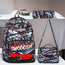 Shopiolog Ilkokul Ortopedik 3'lü Su Geçirmez Termal Beslenme 3 Bölmeli Kemik Fermuar Çanta Beslenme Kalemlik