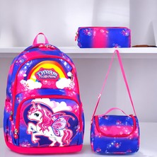 Shopiolog Ilkokul Ortopedik 3'lü Su Geçirmez Termal Beslenme 3 Bölmeli Kemik Fermuar Çanta Beslenme Kalemlik