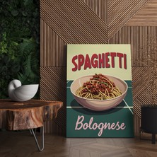 Pegziz Spagetti Pop Art Kanvas Tablo - Cafe Dekor - Salon ve Mutfak Için Duvar Dekoru