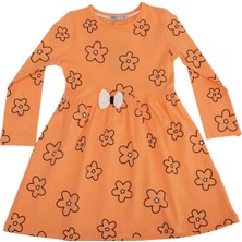 Fiyonklu Çiçek Desenli Elbise